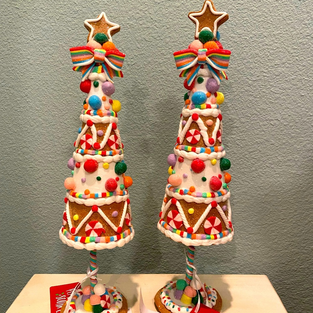 Gingerbread Candy Sugar Trees - set of 2